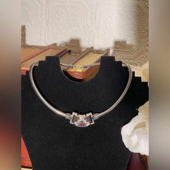 Vintage Silver Tone Snake Chain Choker - Picture 2 of 9